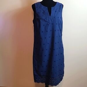 Laura Scott eyelet navy dress size 12